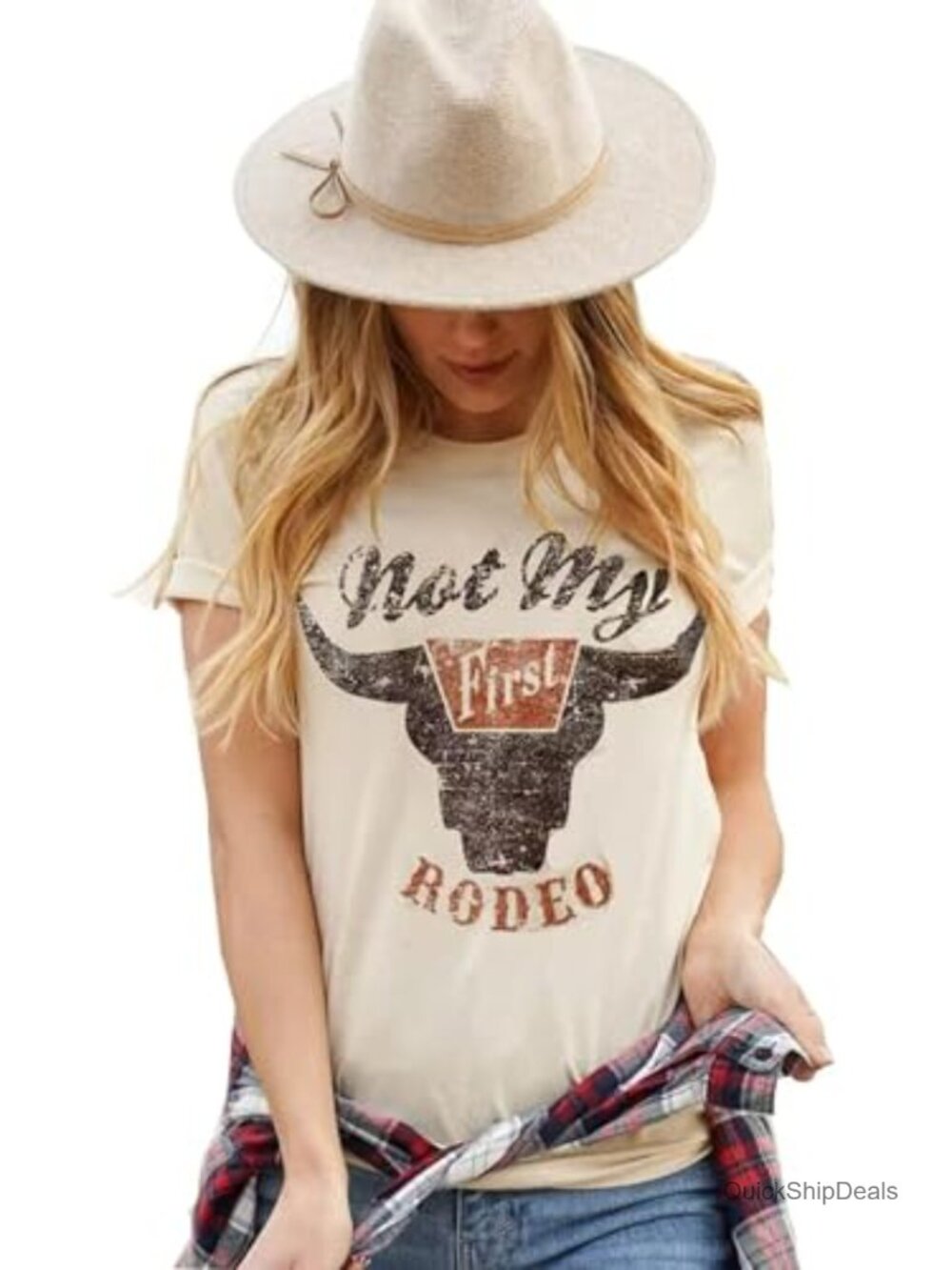 Women's Graphic Tee Loose Fit Short Sleeve Crew Neck Casual Western Cowgirl
